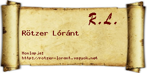 Rötzer Lóránt névjegykártya